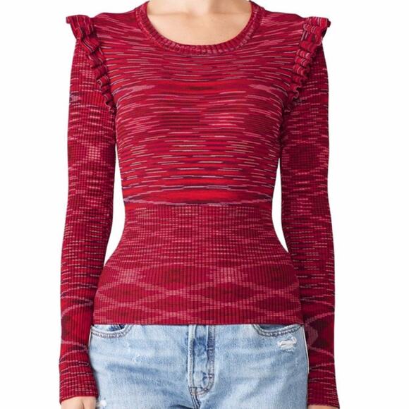 Cinq à Sept Salma Knit Pullover sweater red - XS - Picture 1 of 12